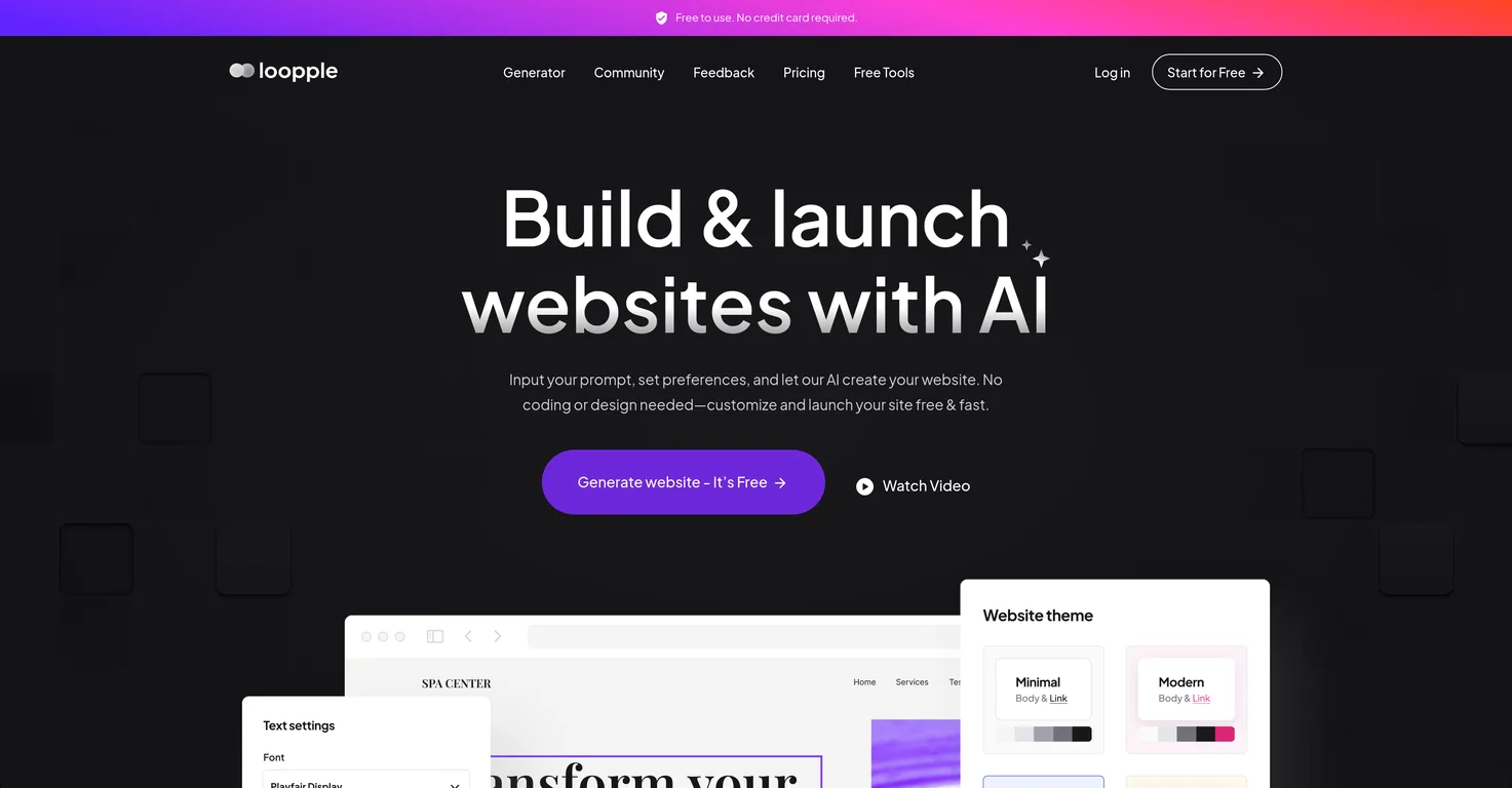Loopple - AI Website Builder screenshot