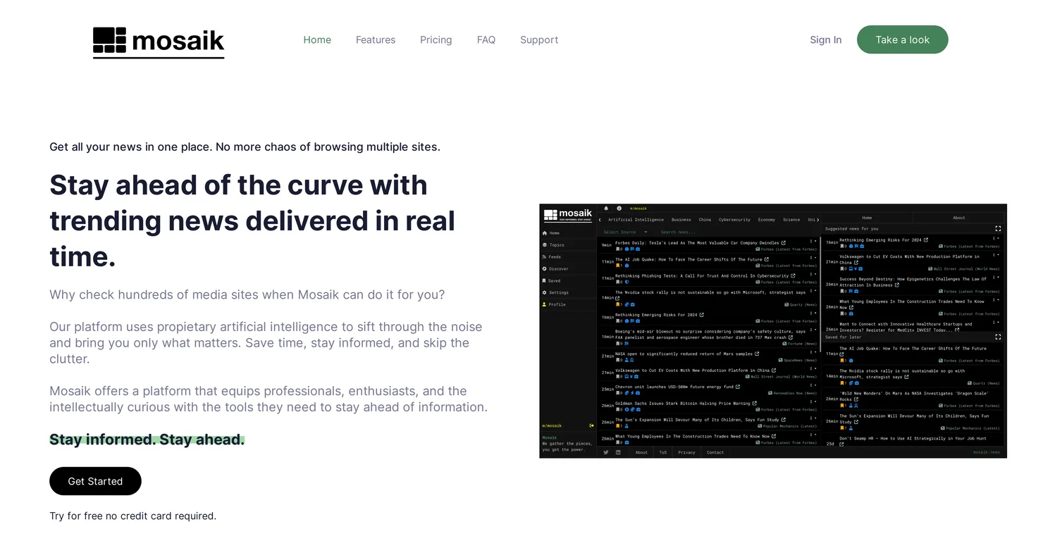 Mosaik News screenshot