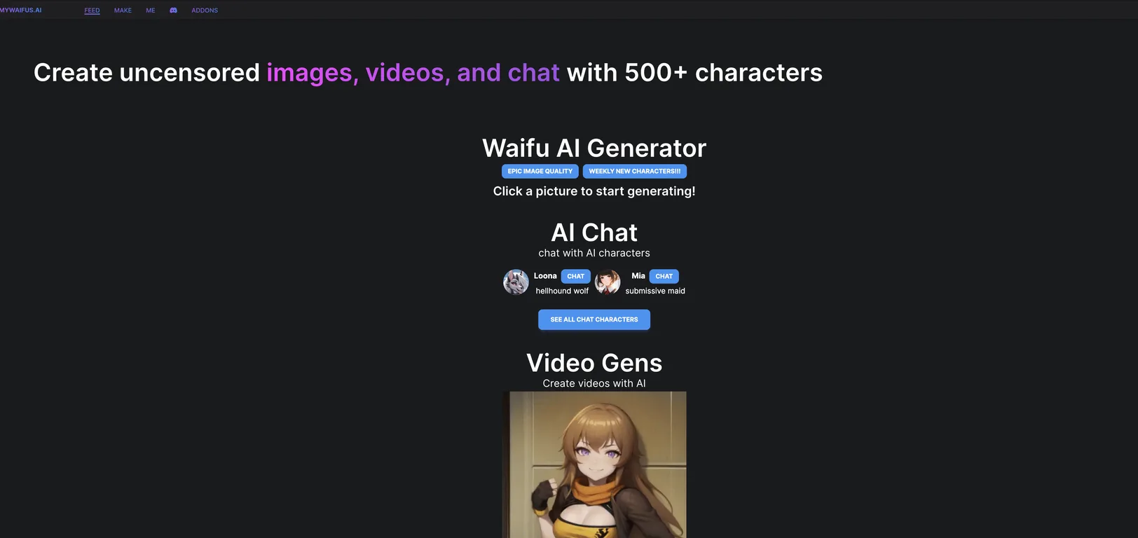 MyWaifus screenshot