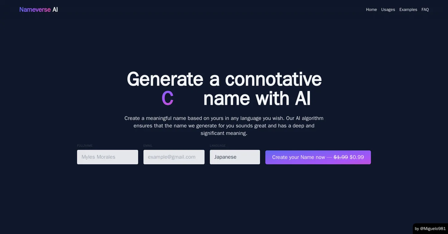 Nameverse AI screenshot