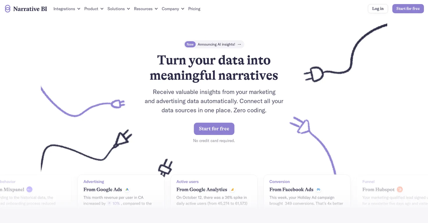Narrative BI screenshot