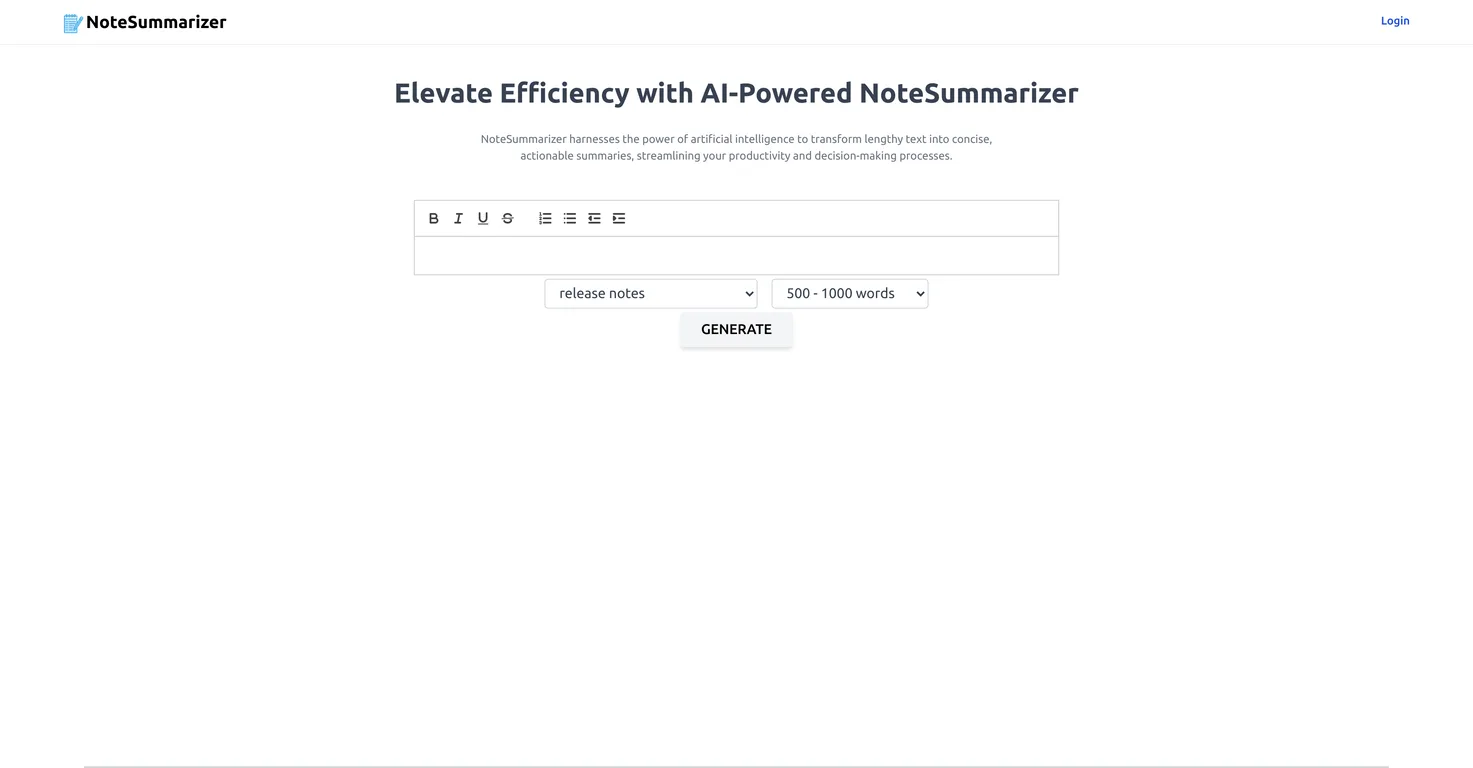 NoteSummarizer screenshot
