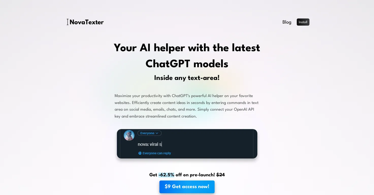 Novatexter screenshot
