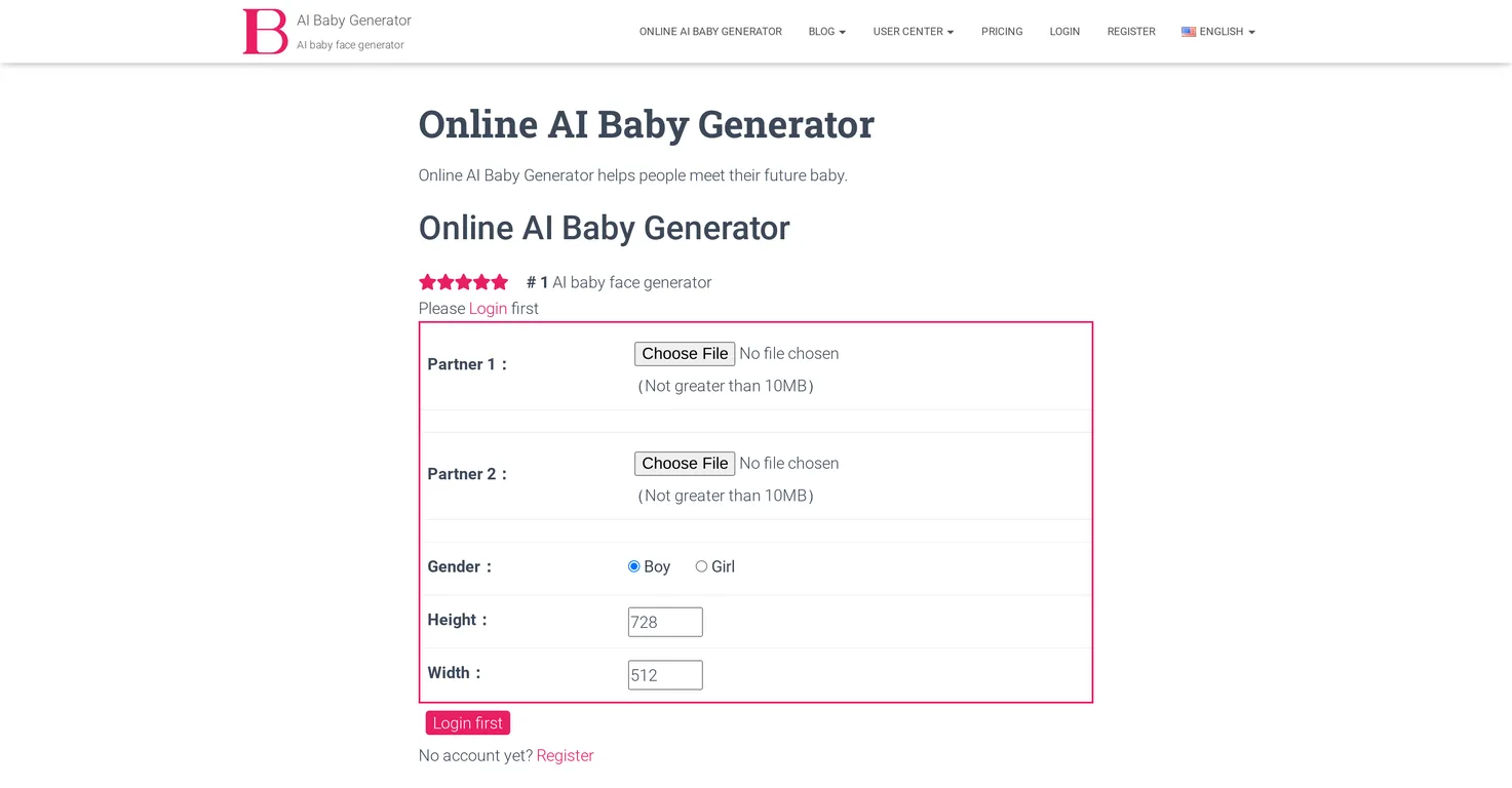 Online AI Baby Generator screenshot