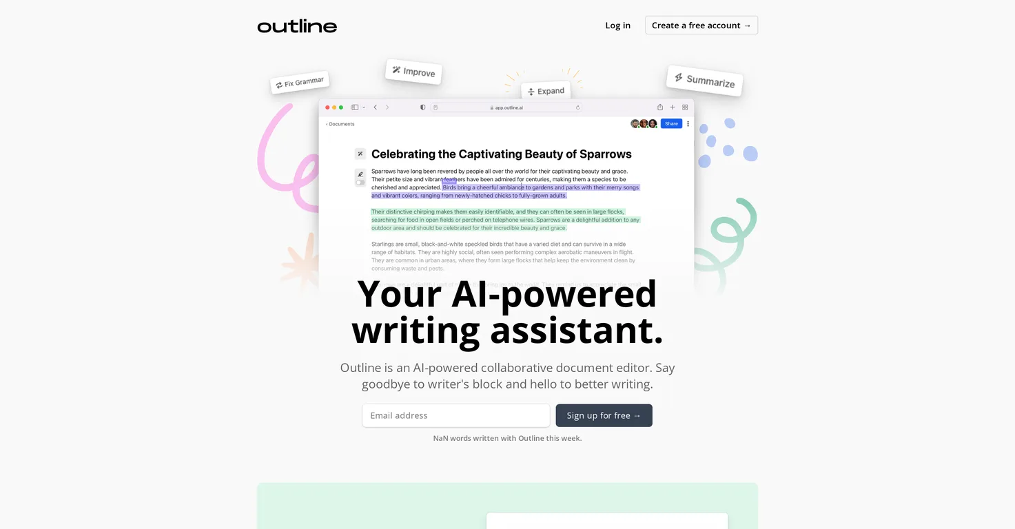 Outline screenshot