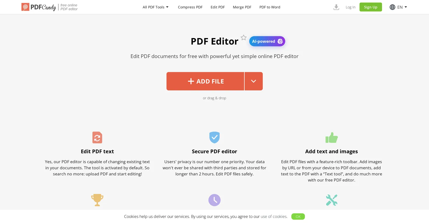 PDFCandy PDF Editor screenshot