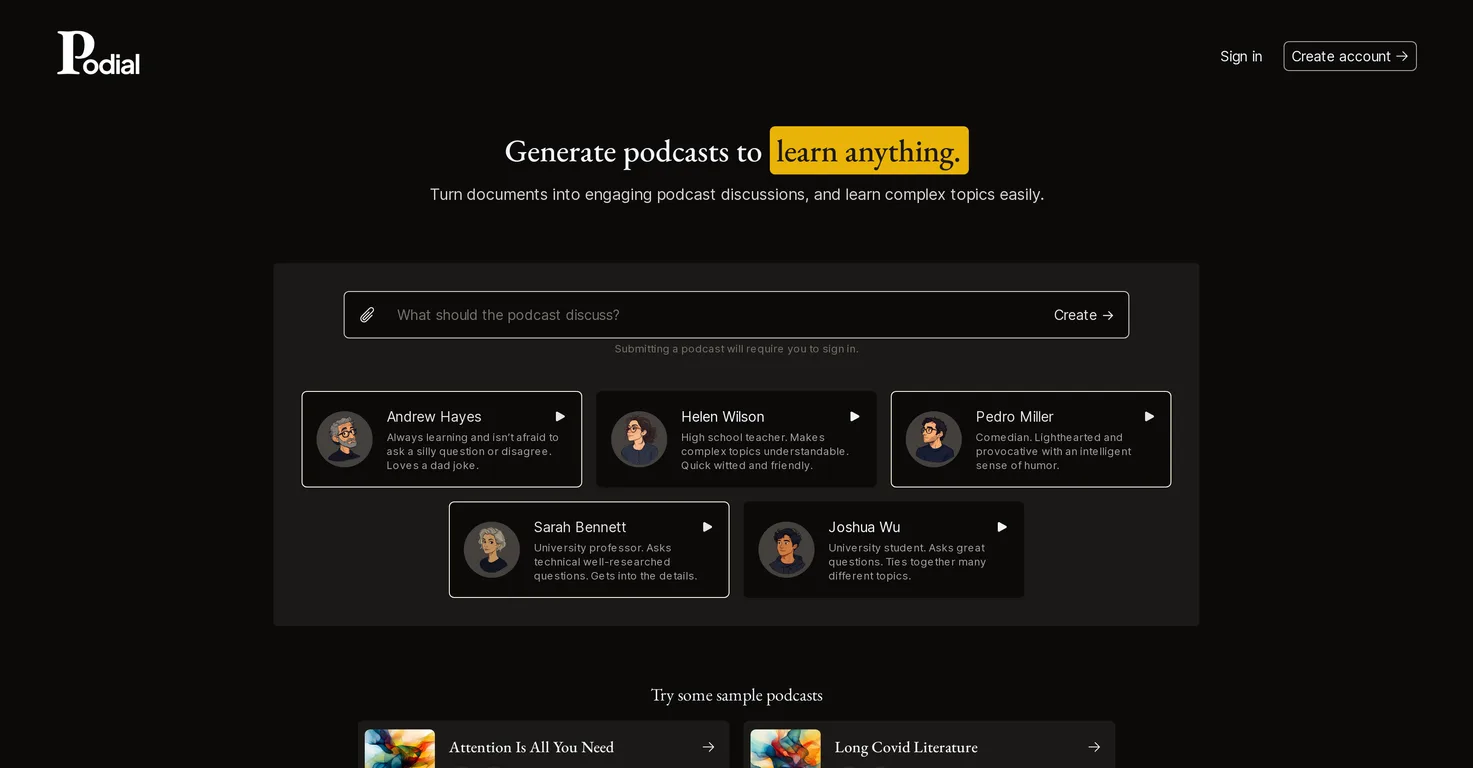 Podial screenshot