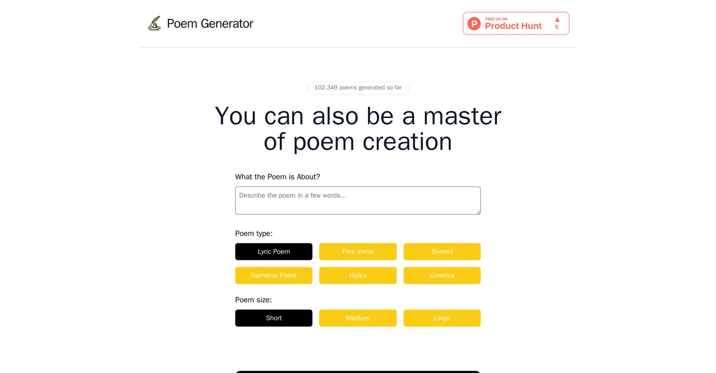 Poem Generator Art screenshot
