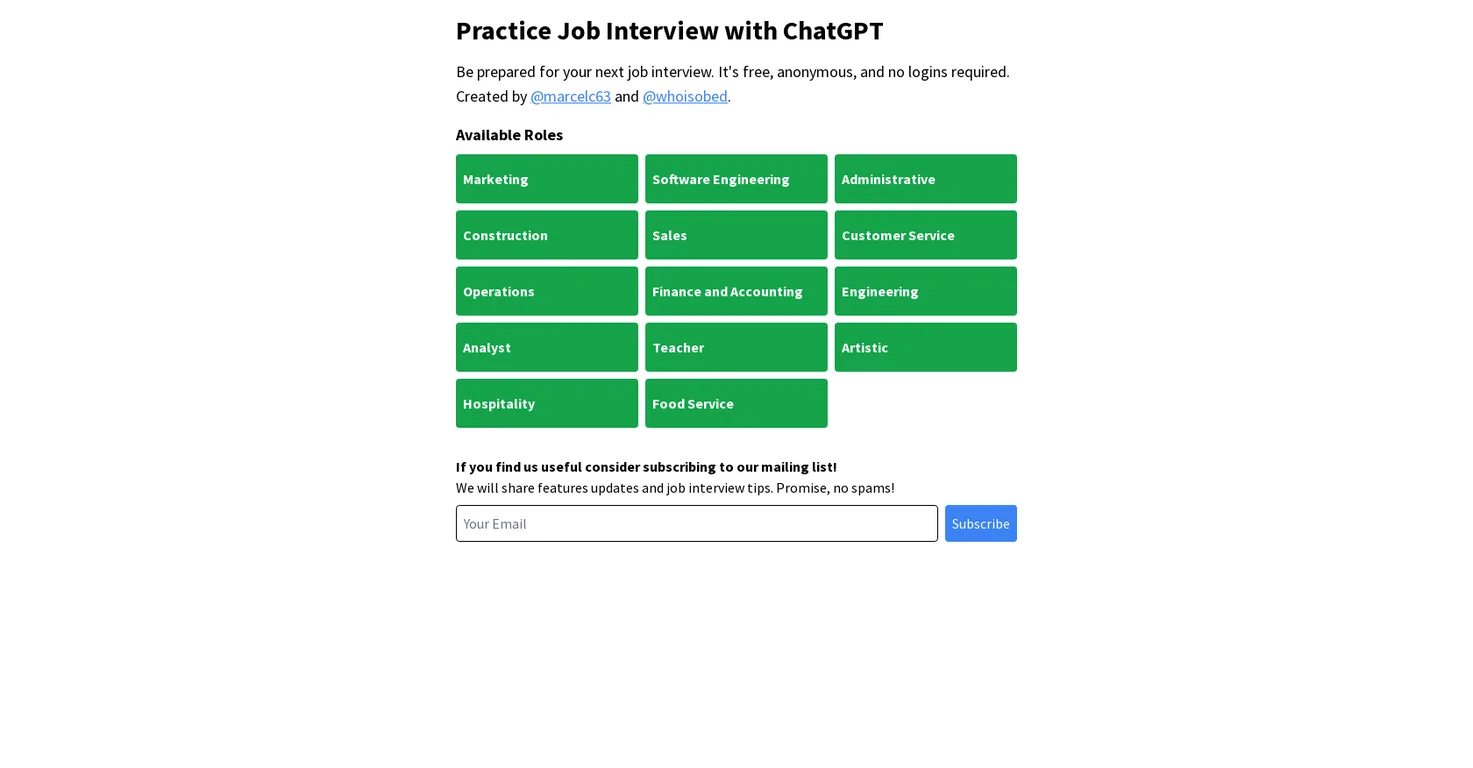 Practice Interview screenshot