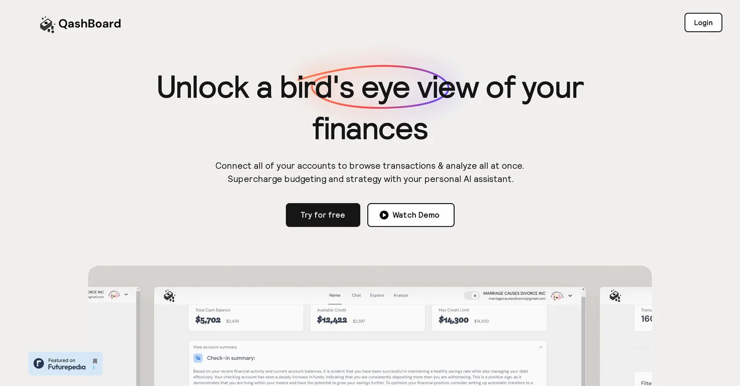 Qashboard screenshot