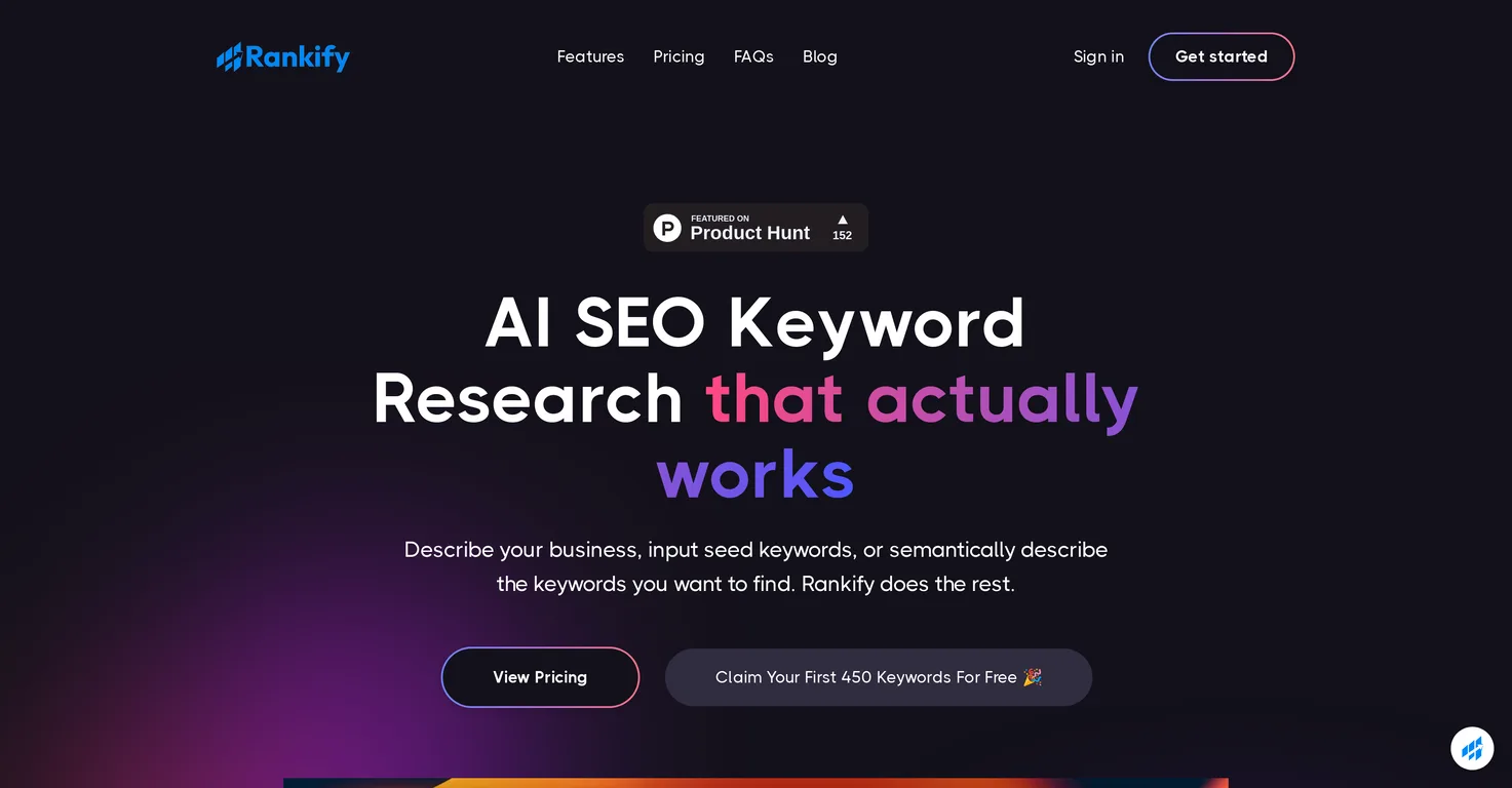 Rankify.com screenshot
