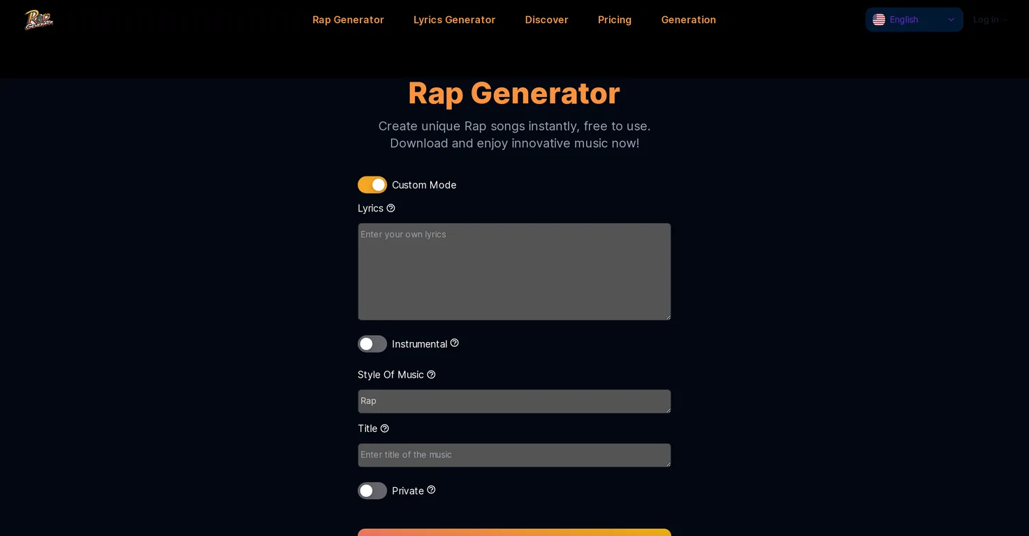 Rap Generator screenshot