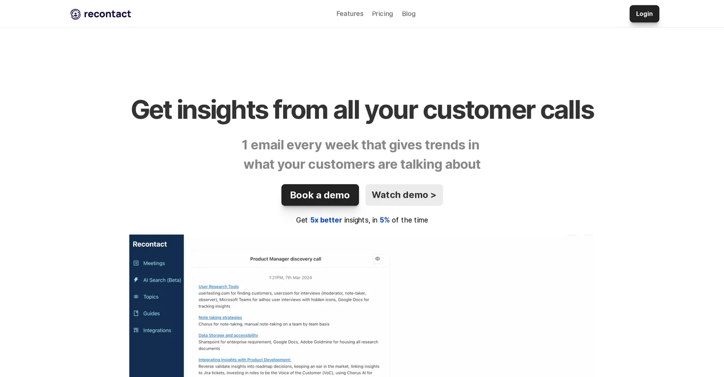 Recontact screenshot