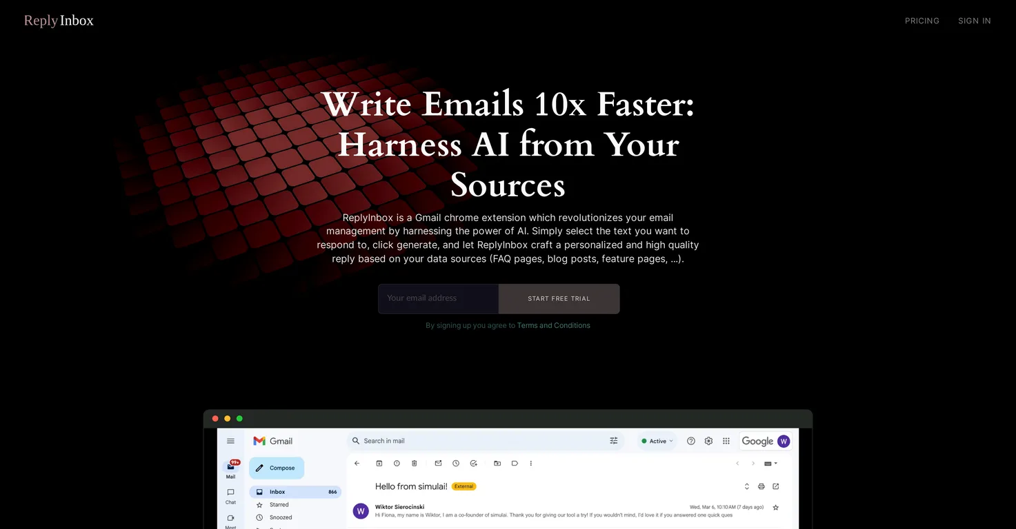 ReplyInbox screenshot