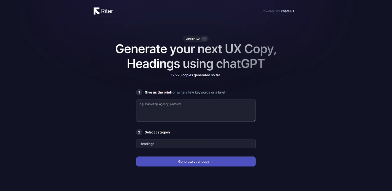 Riter App screenshot