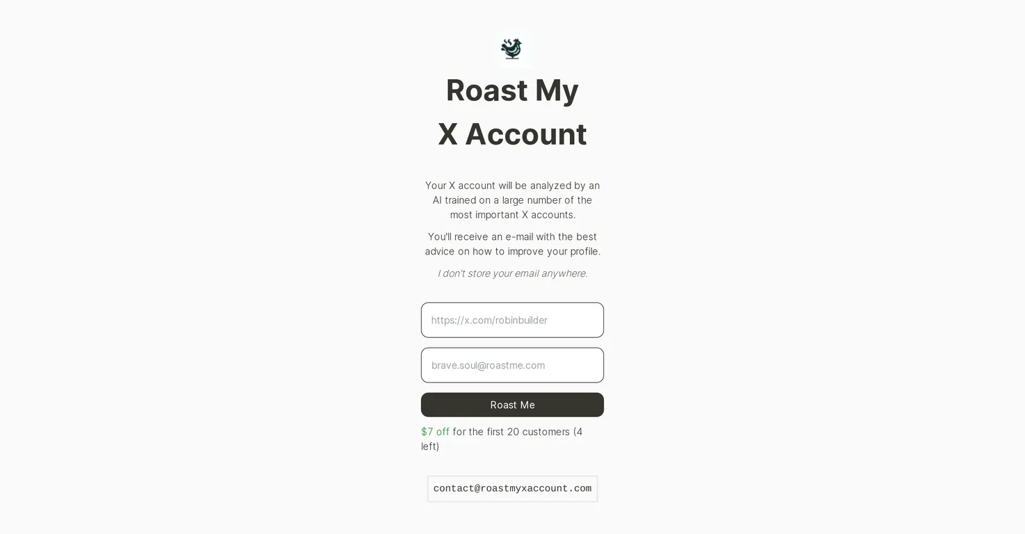 Roast My X Account screenshot