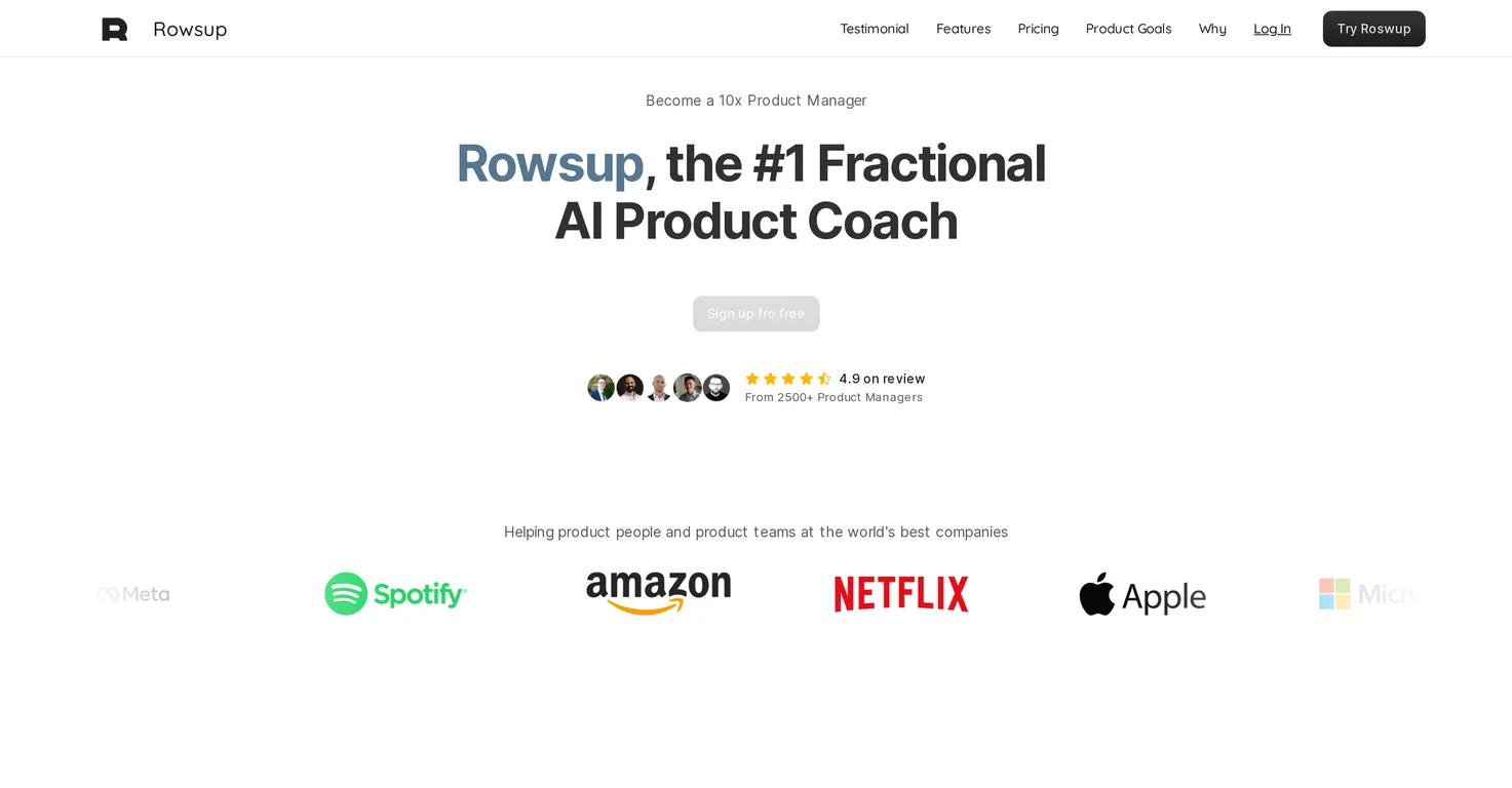 Rowsup screenshot