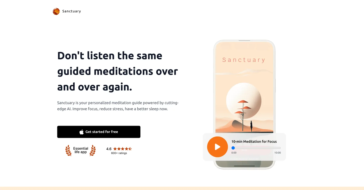 Sanctuary: Meditations & Sleep screenshot
