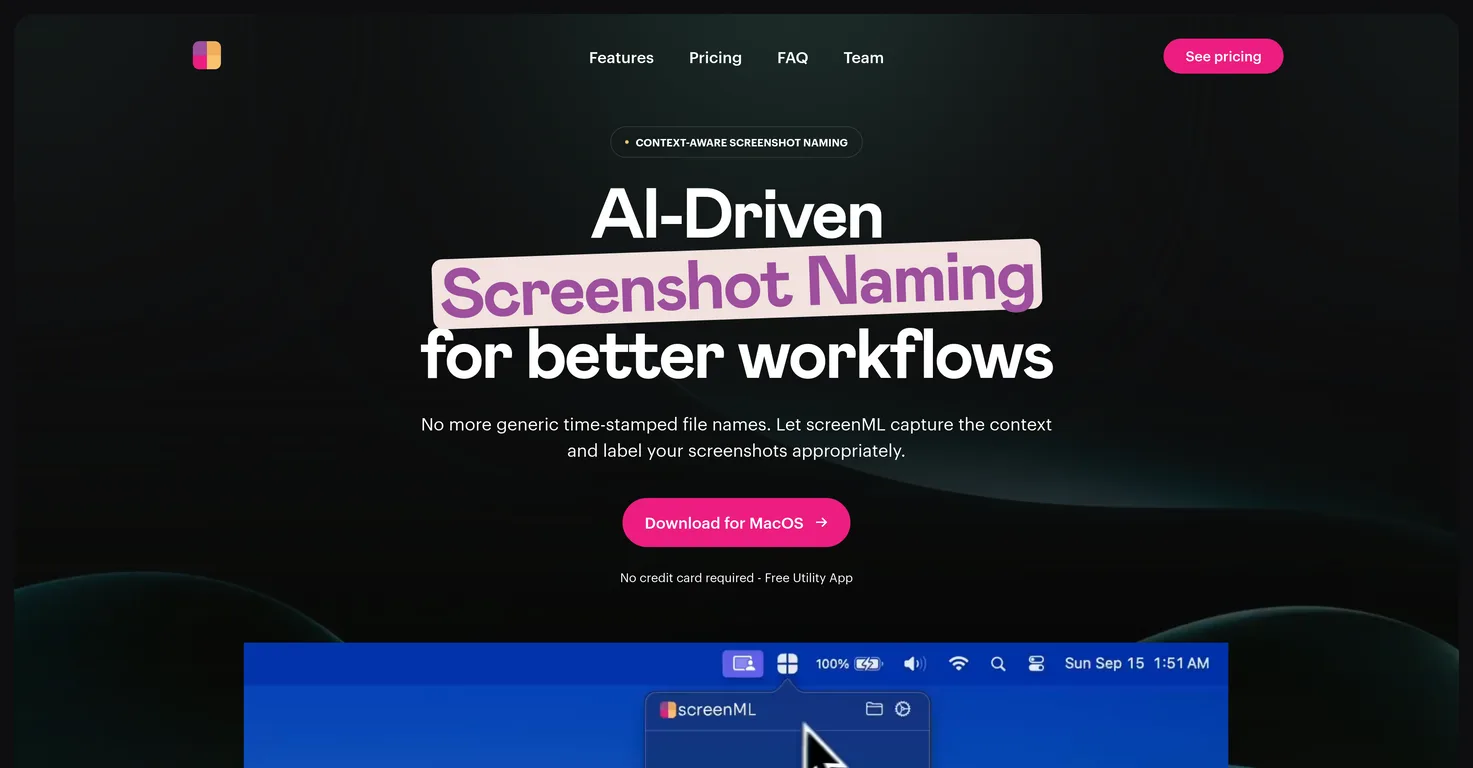 ScreenML screenshot