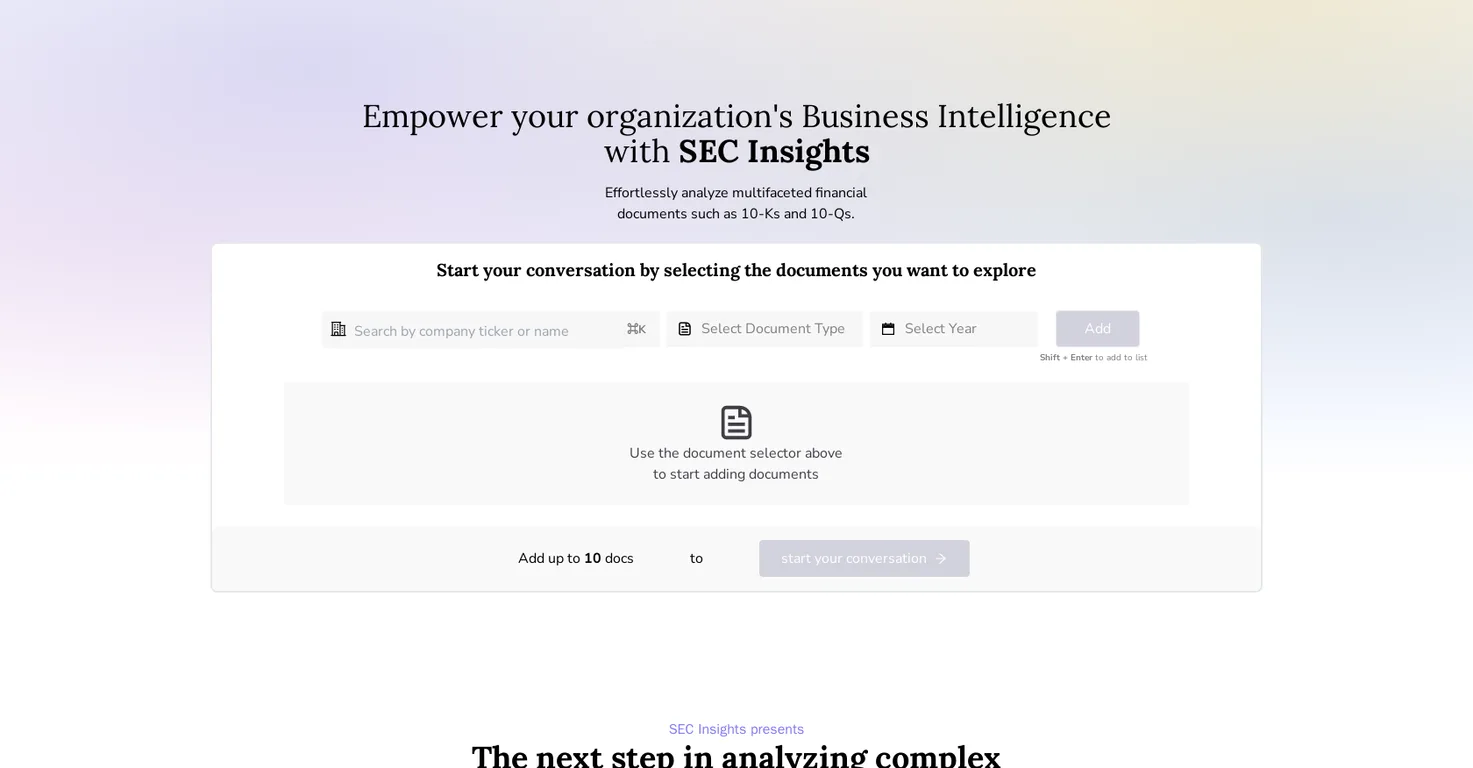 SEC Insights screenshot