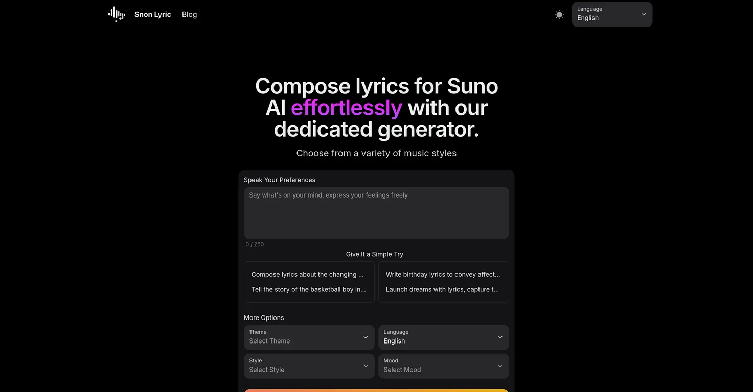 Sono Lyric screenshot