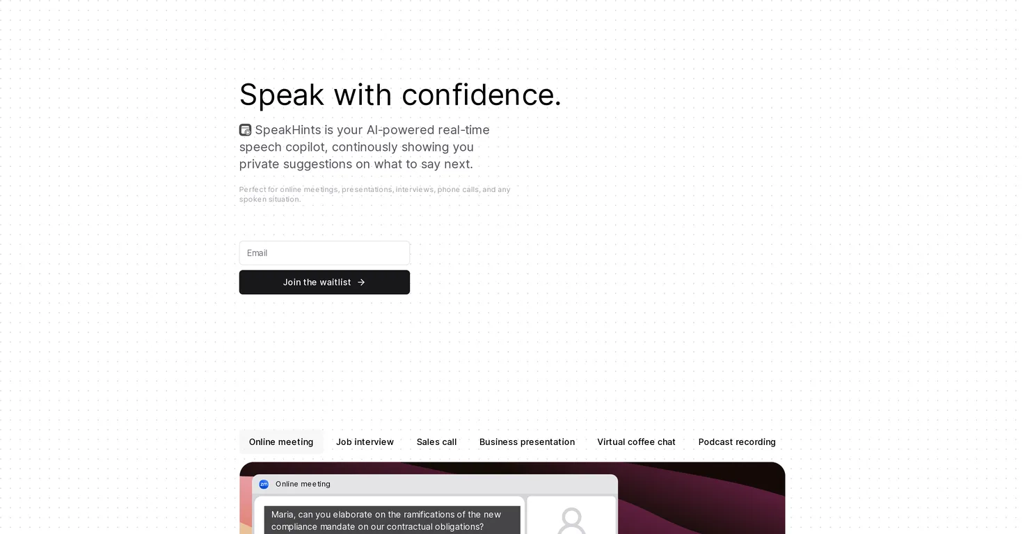 SpeakHints screenshot