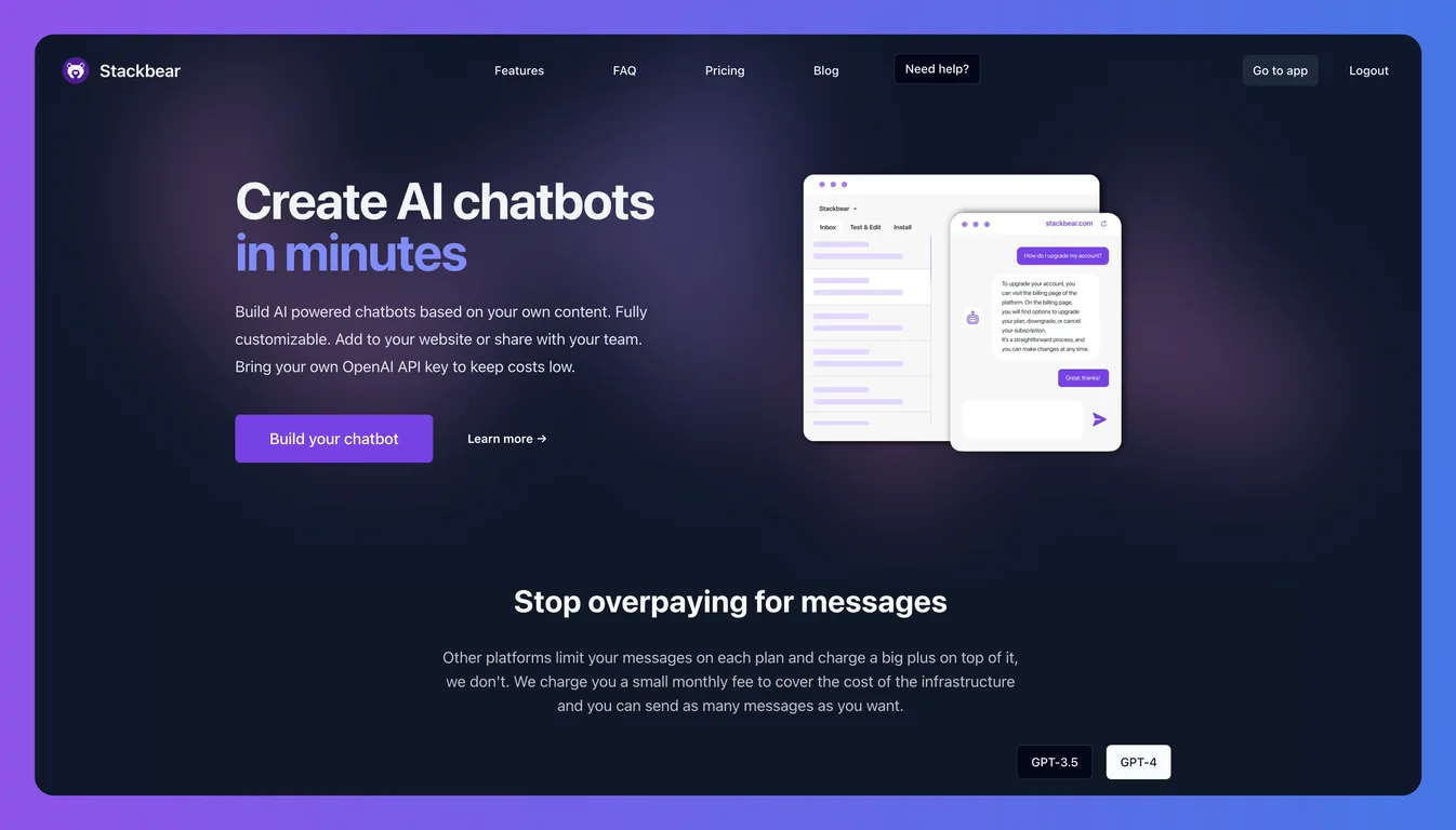 Stackbear Chatbots screenshot