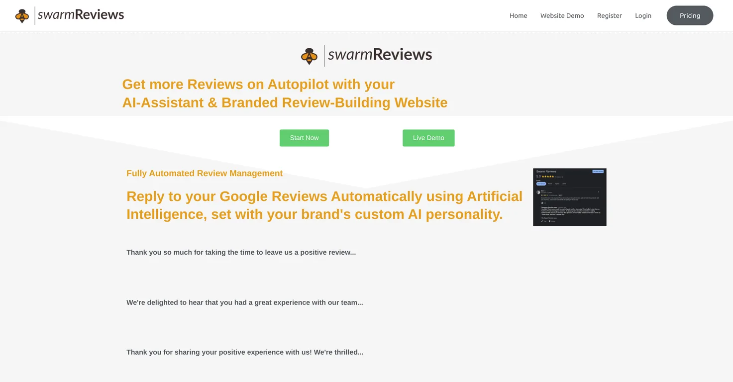 Swarm Reviews screenshot