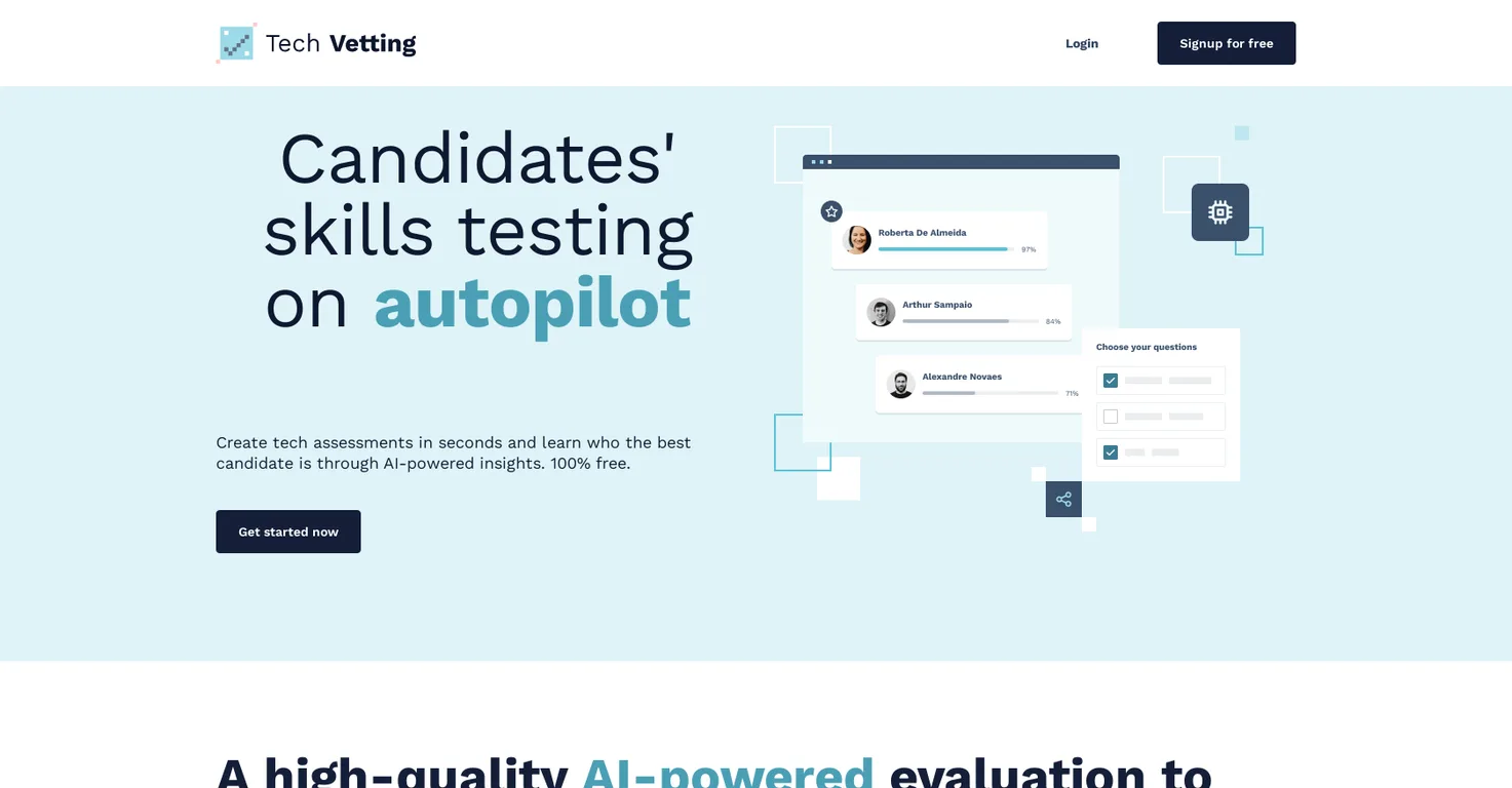 Tech Vetting screenshot
