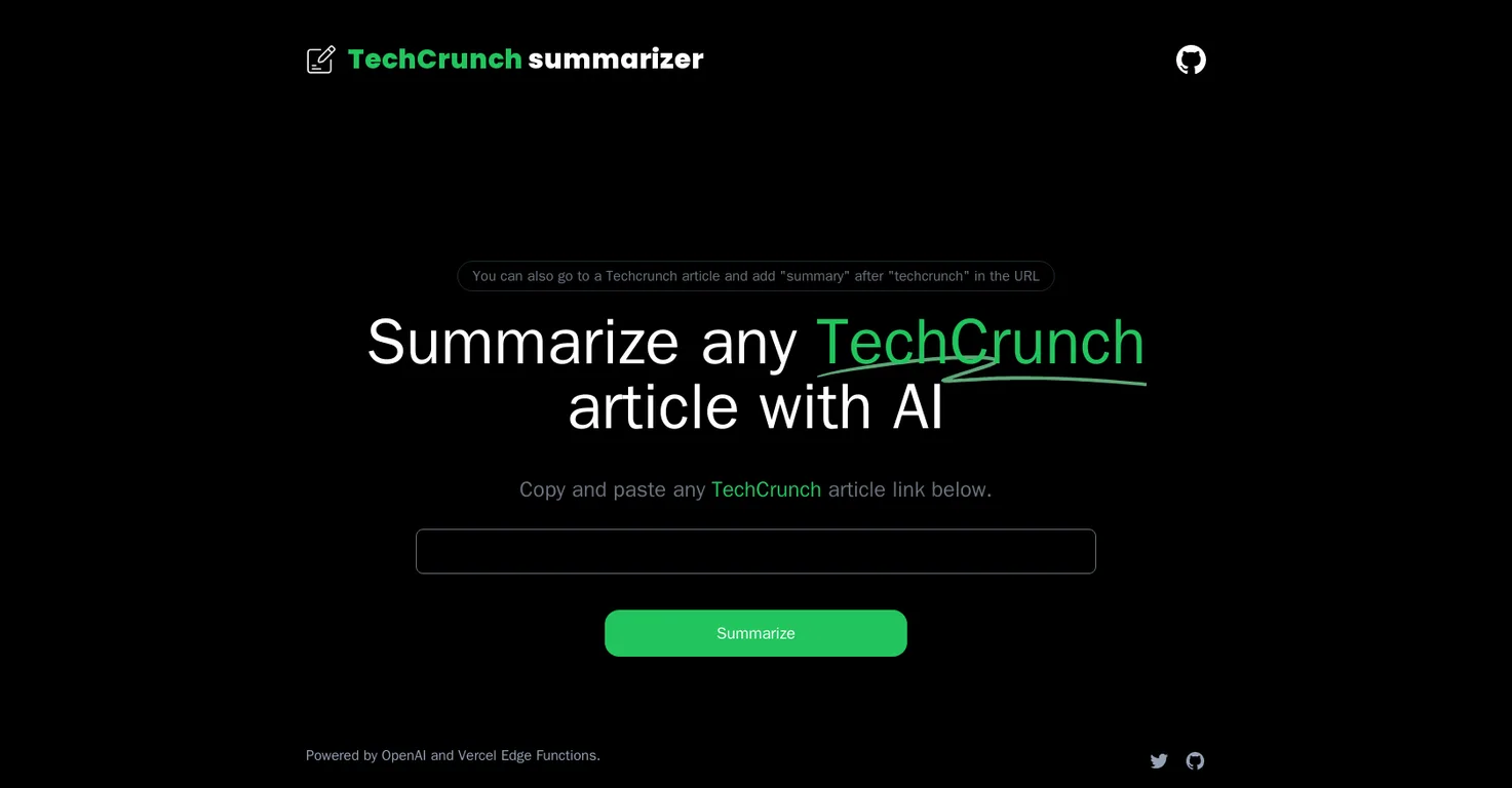 TechCrunch Summary screenshot