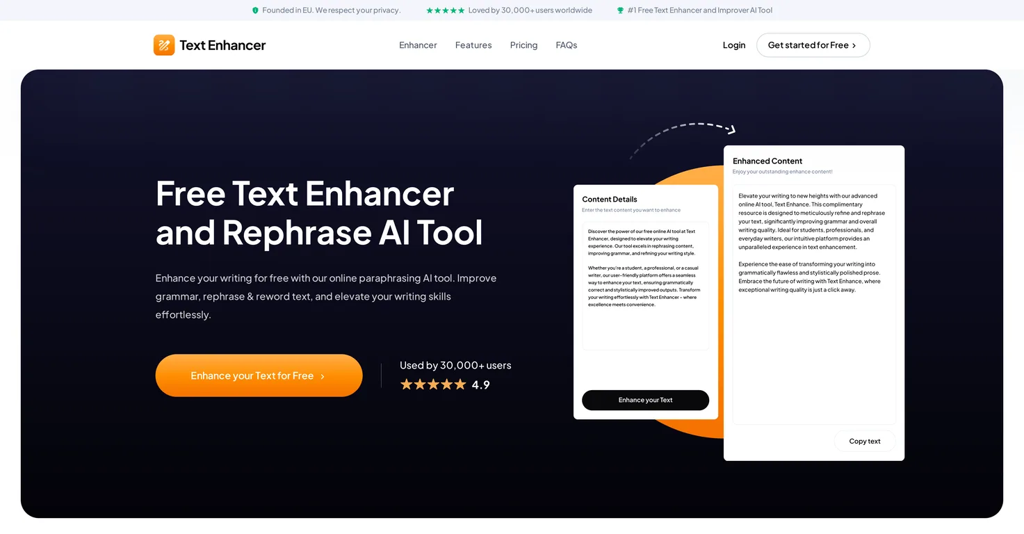Text-Enhancer.com screenshot