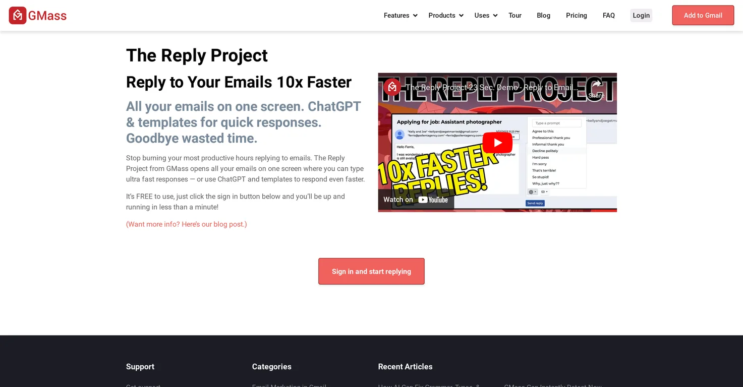 The Reply Project screenshot