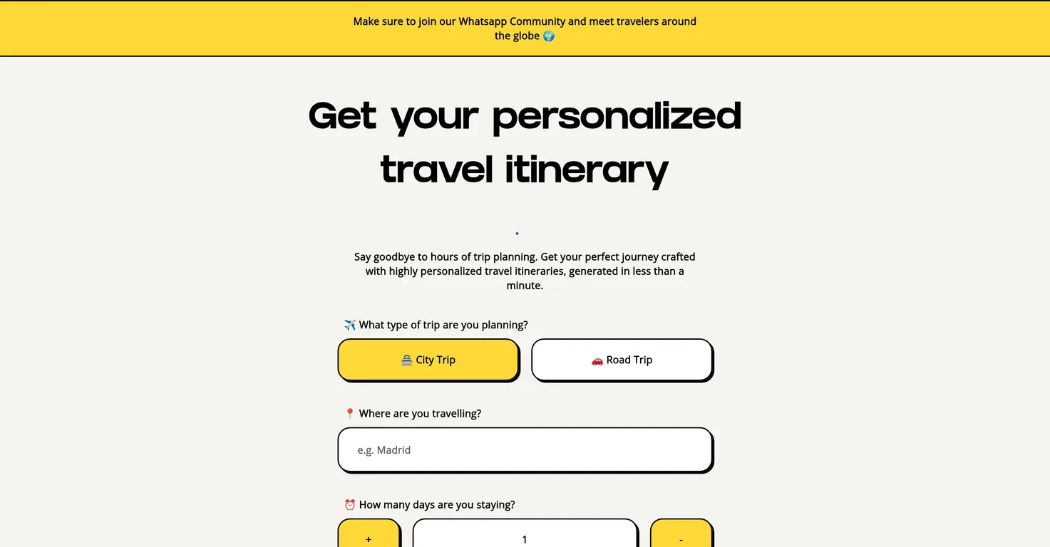 Travelwiz screenshot