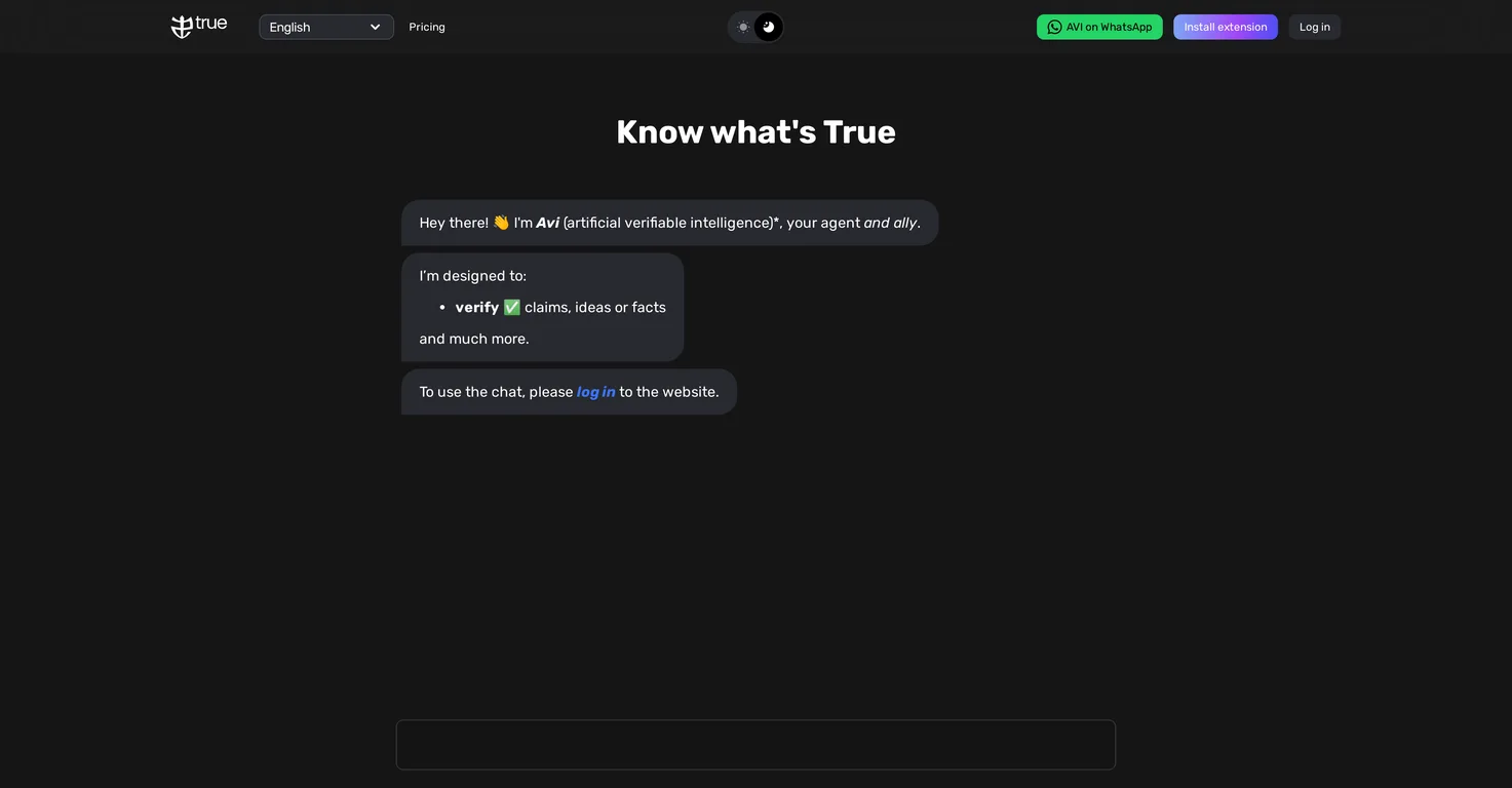 TrueAI screenshot