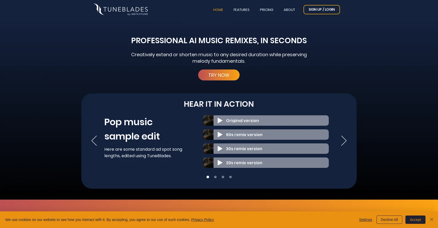TuneBlades screenshot