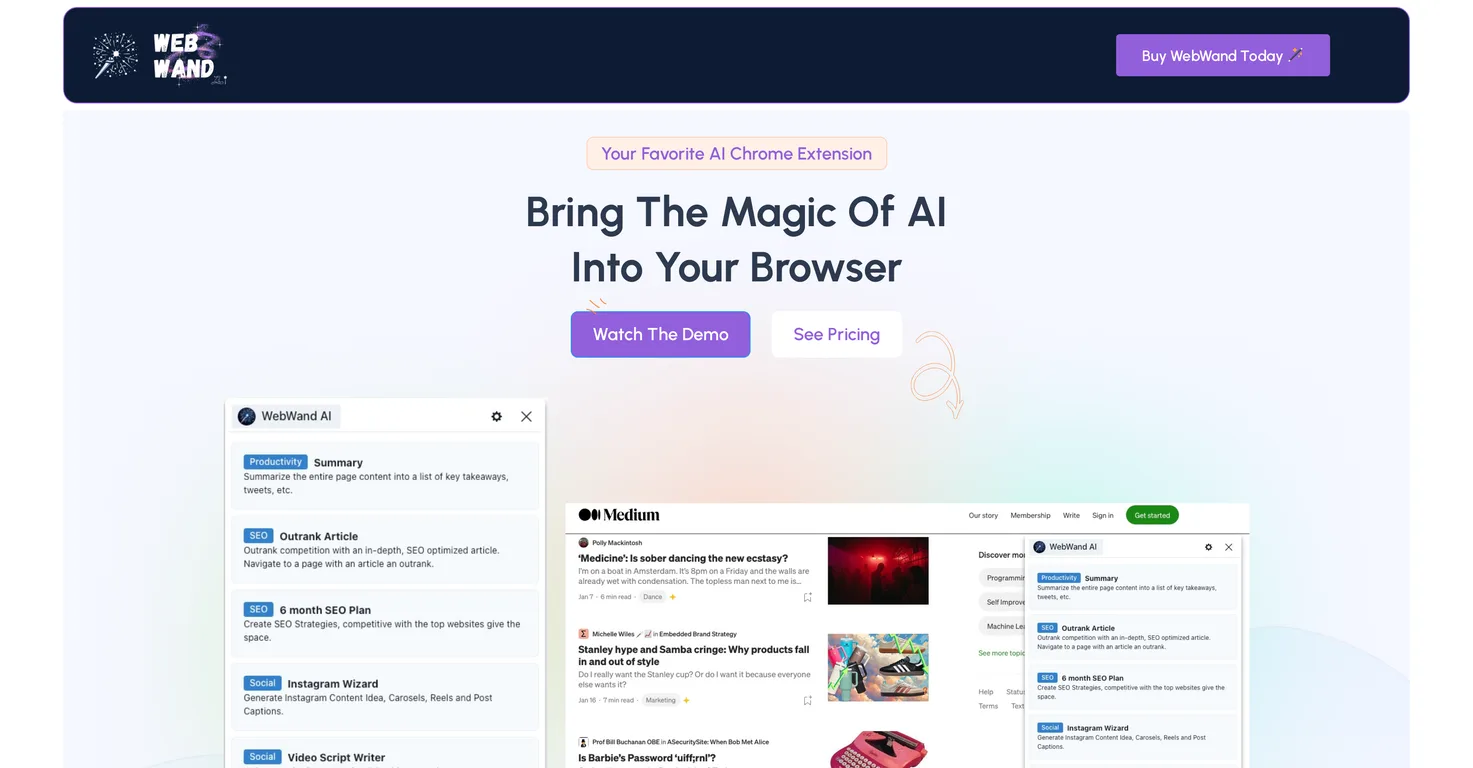 WebWand AI screenshot