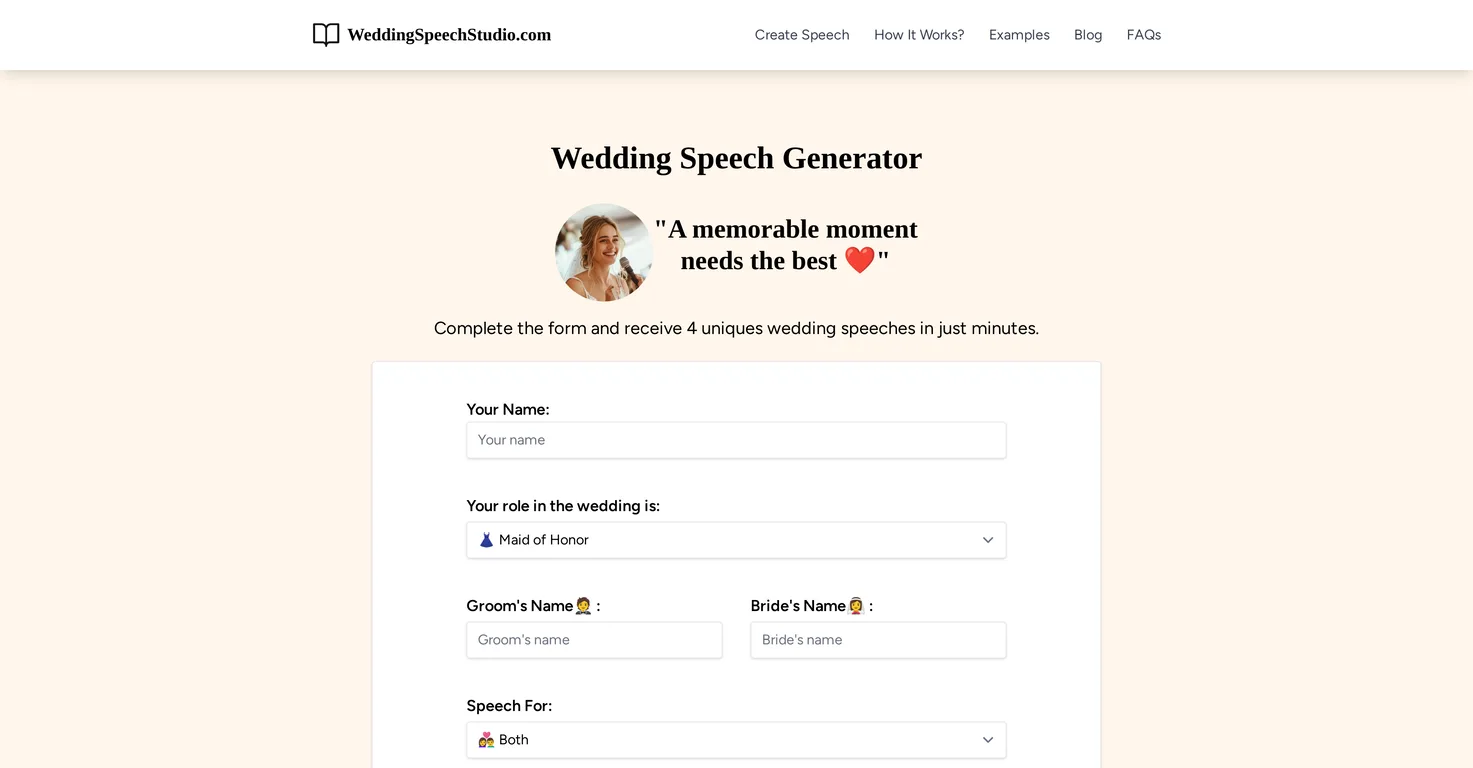 Wedding Speech Studio screenshot