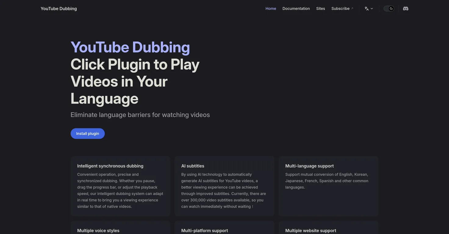 YouTube Dubbing screenshot