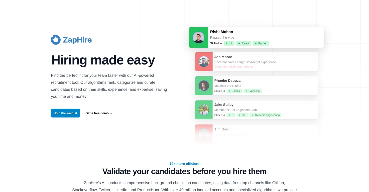 ZapHire screenshot