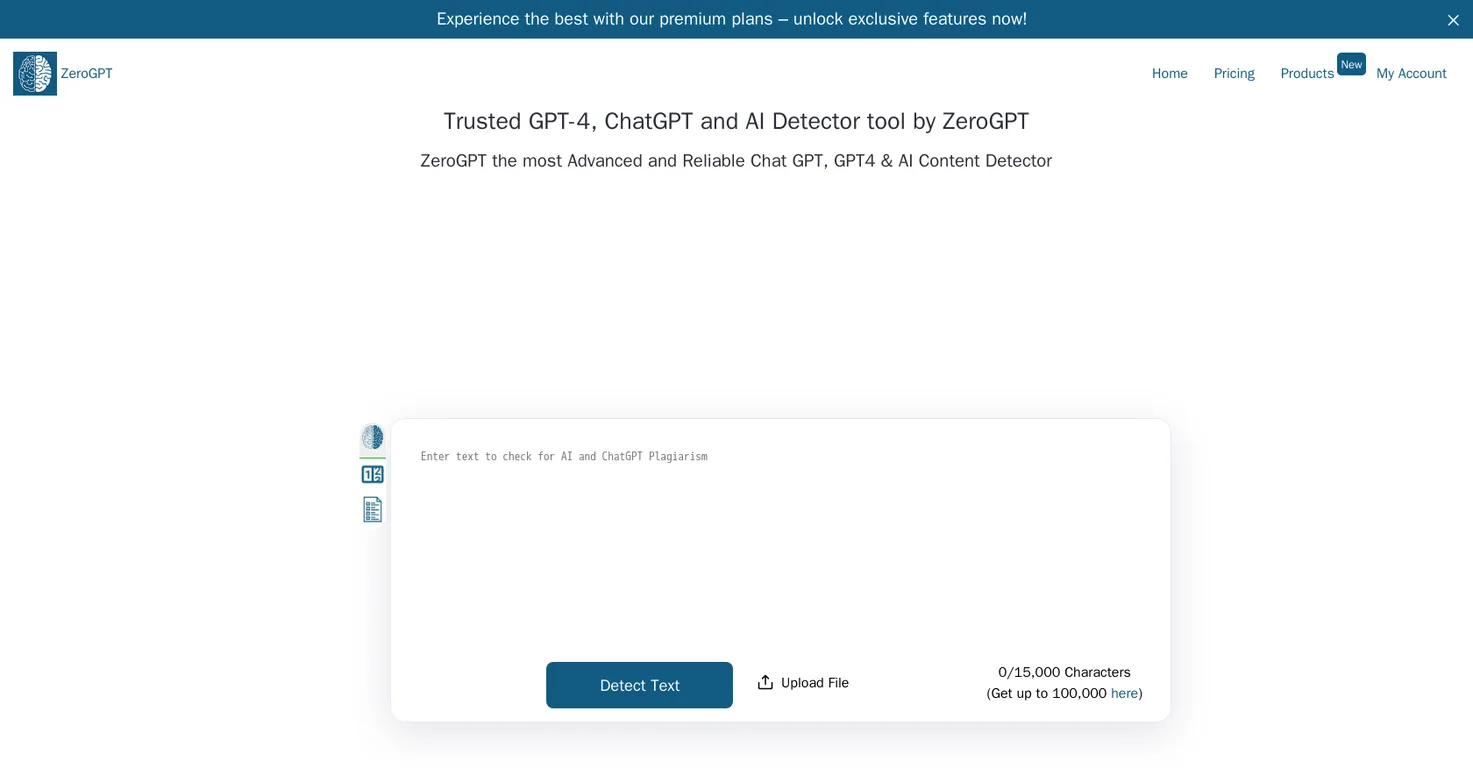 ZeroGPT screenshot