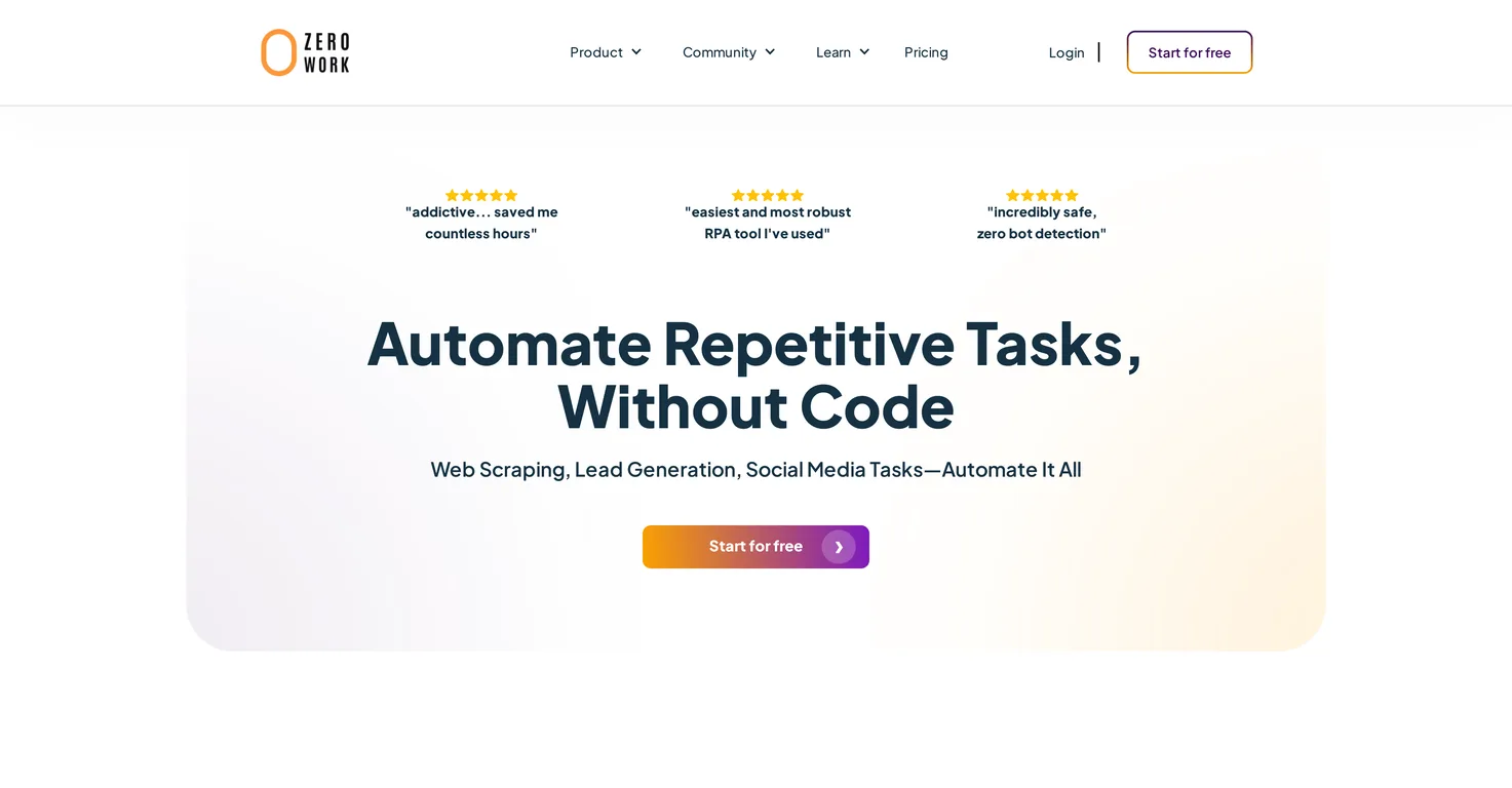 ZeroWork screenshot
